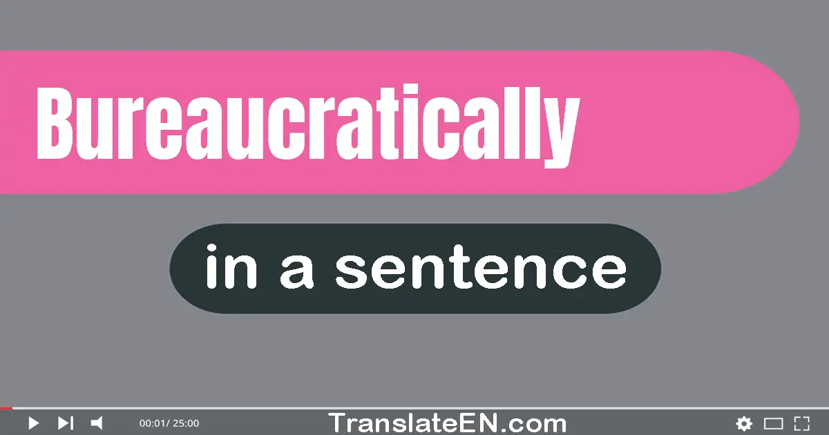 Use "bureaucratically" in a sentence | "bureaucratically" sentence examples