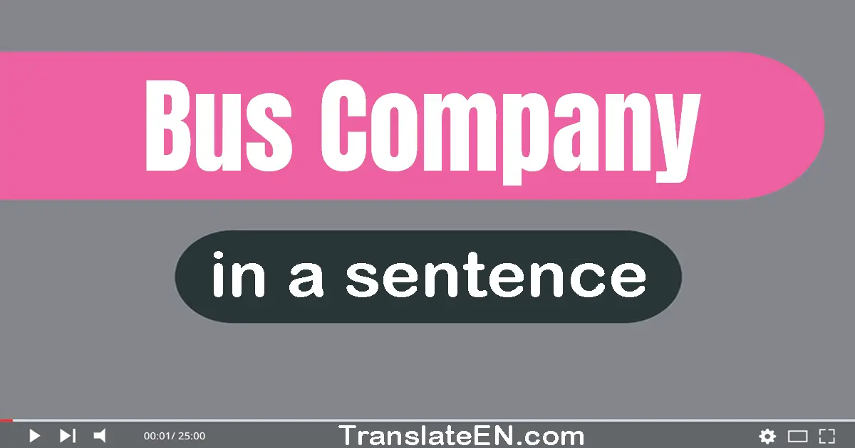 Use "bus company" in a sentence | "bus company" sentence examples