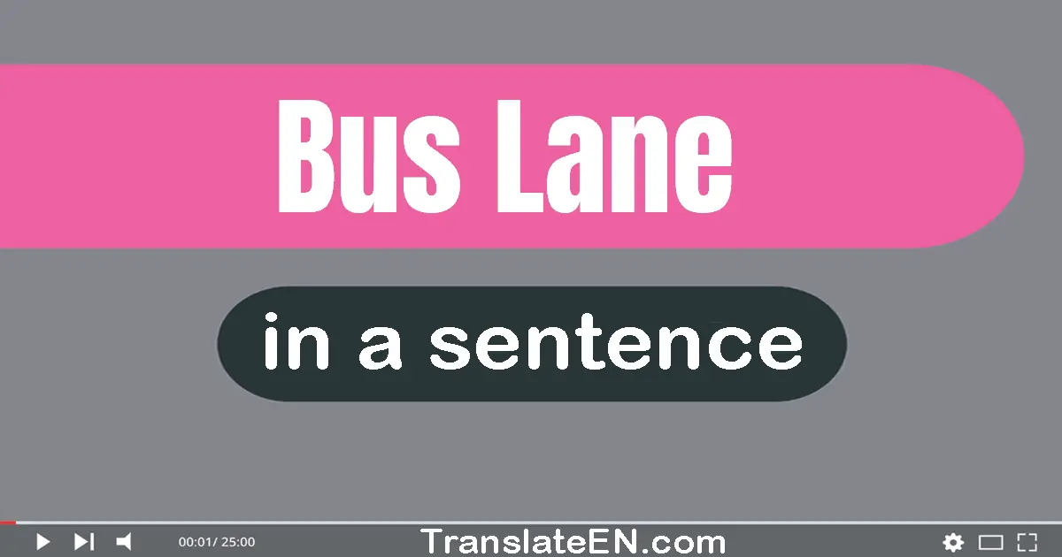 Use "bus lane" in a sentence | "bus lane" sentence examples