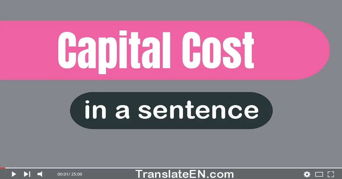 Use "capital cost" in a sentence | "capital cost" sentence examples