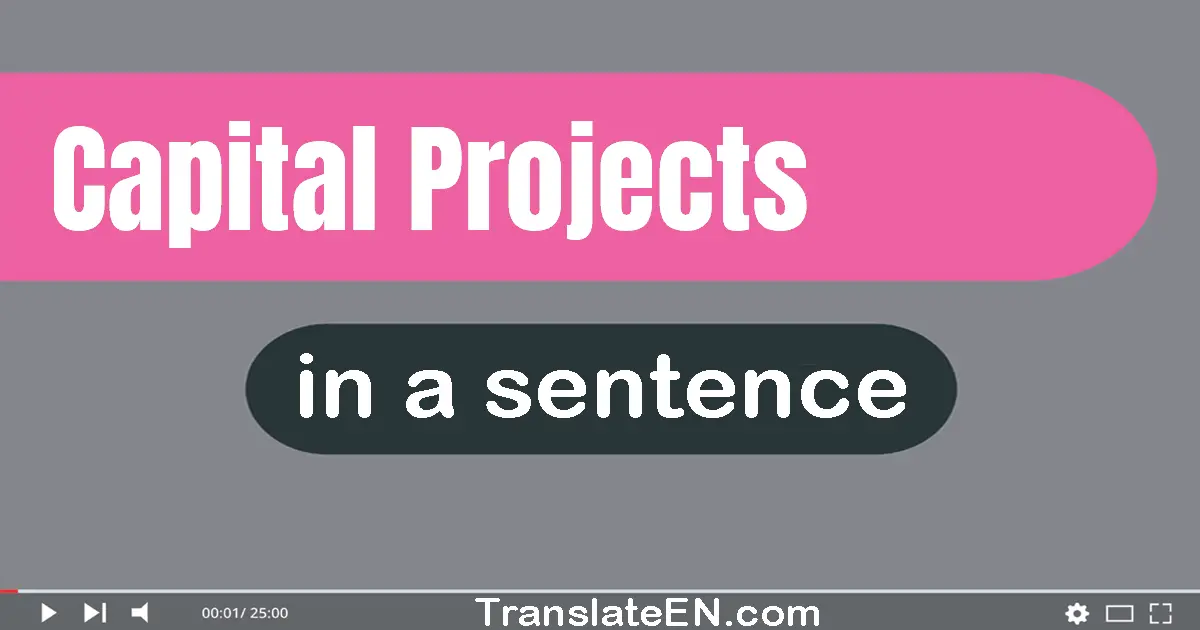 Use "capital projects" in a sentence | "capital projects" sentence examples