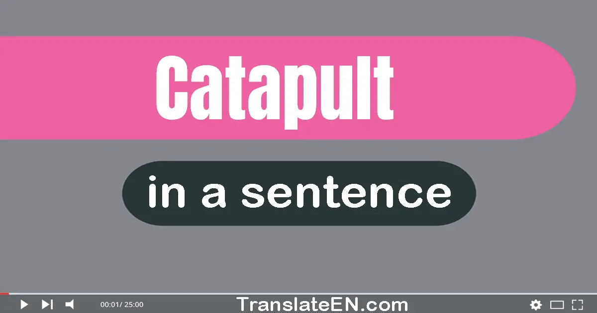 Use "catapult" in a sentence | "catapult" sentence examples