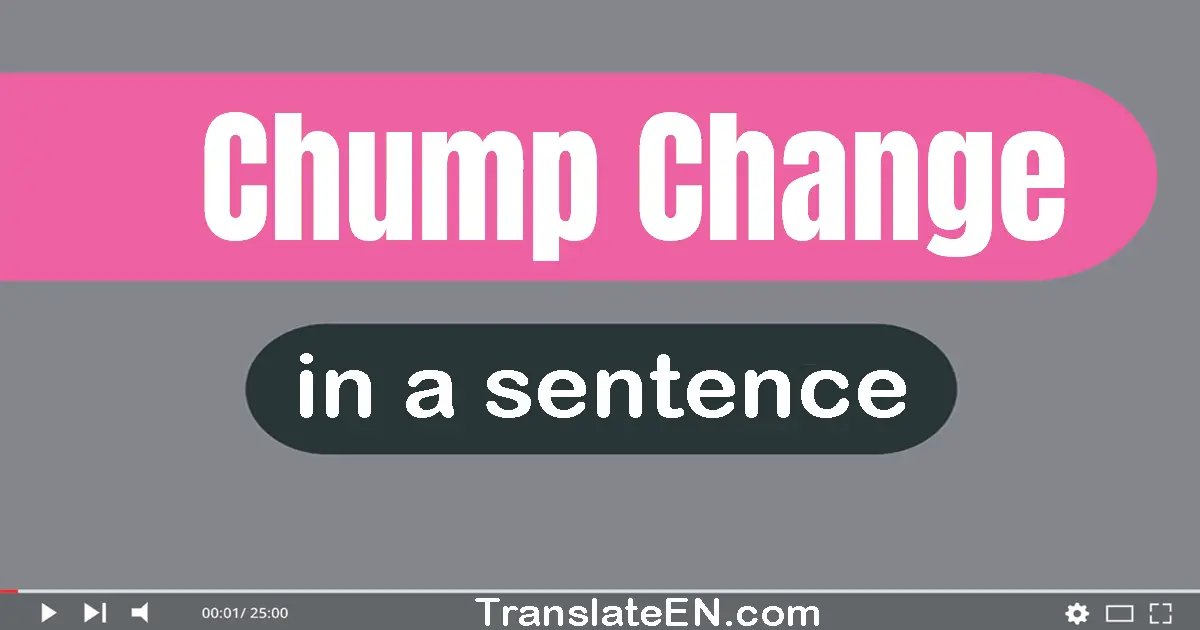 Use "chump change" in a sentence | "chump change" sentence examples