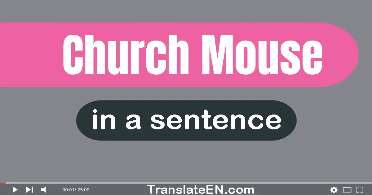 Use "church mouse" in a sentence | "church mouse" sentence examples