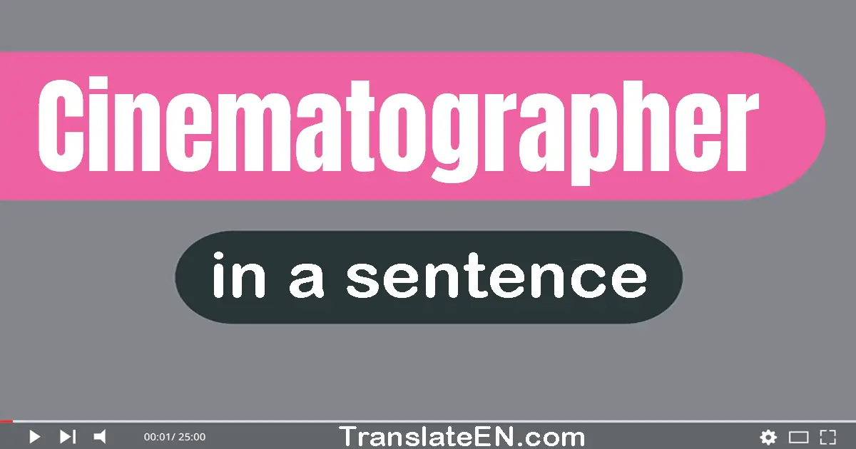 Use "cinematographer" in a sentence | "cinematographer" sentence examples
