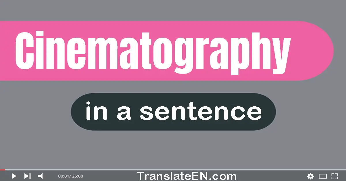 Use "cinematography" in a sentence | "cinematography" sentence examples