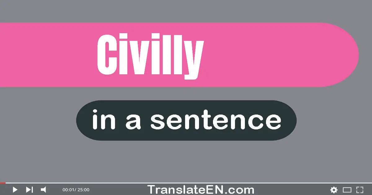 Use "civilly" in a sentence | "civilly" sentence examples