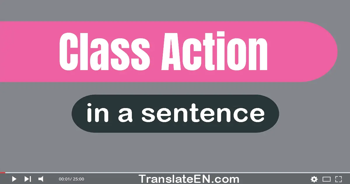 Use "class action" in a sentence | "class action" sentence examples