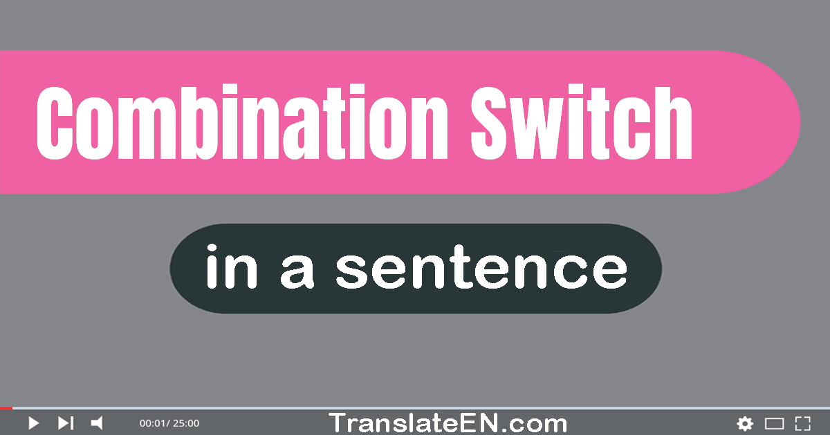 Use "combination switch" in a sentence | "combination switch" sentence examples