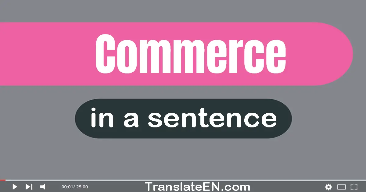 Use "commerce" in a sentence | "commerce" sentence examples