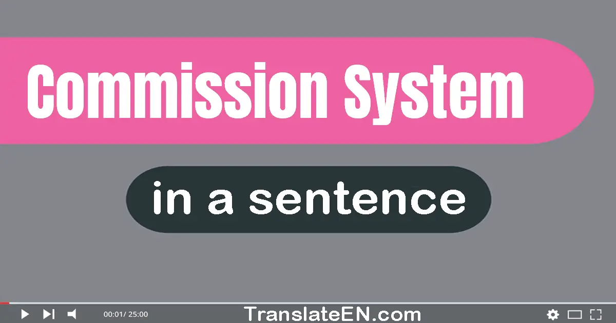 Use "commission system" in a sentence | "commission system" sentence examples