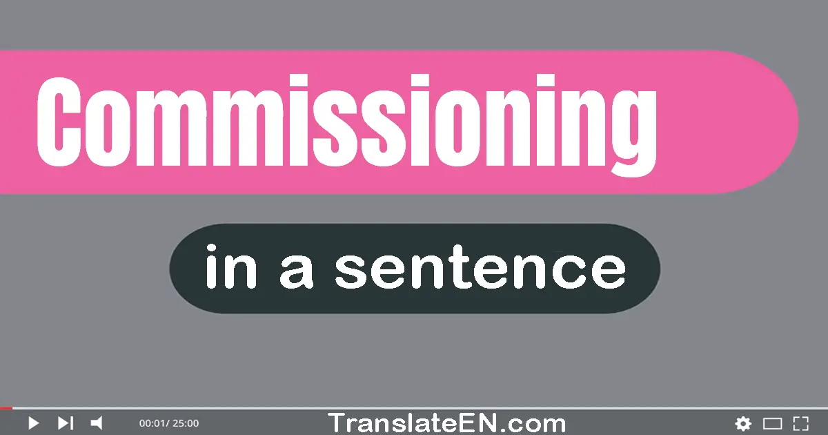 Use "commissioning" in a sentence | "commissioning" sentence examples
