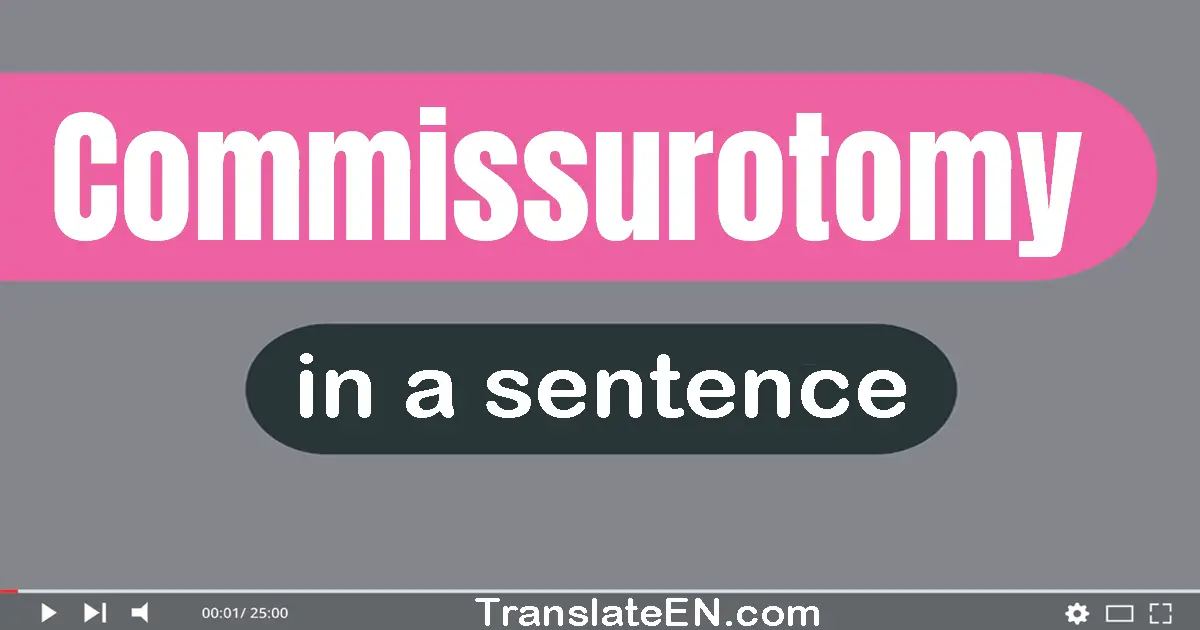 Use "commissurotomy" in a sentence | "commissurotomy" sentence examples