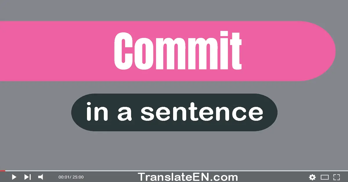Use "commit" in a sentence | "commit" sentence examples