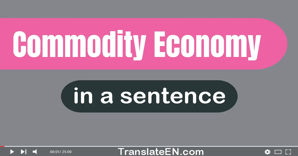 Use "commodity economy" in a sentence | "commodity economy" sentence examples