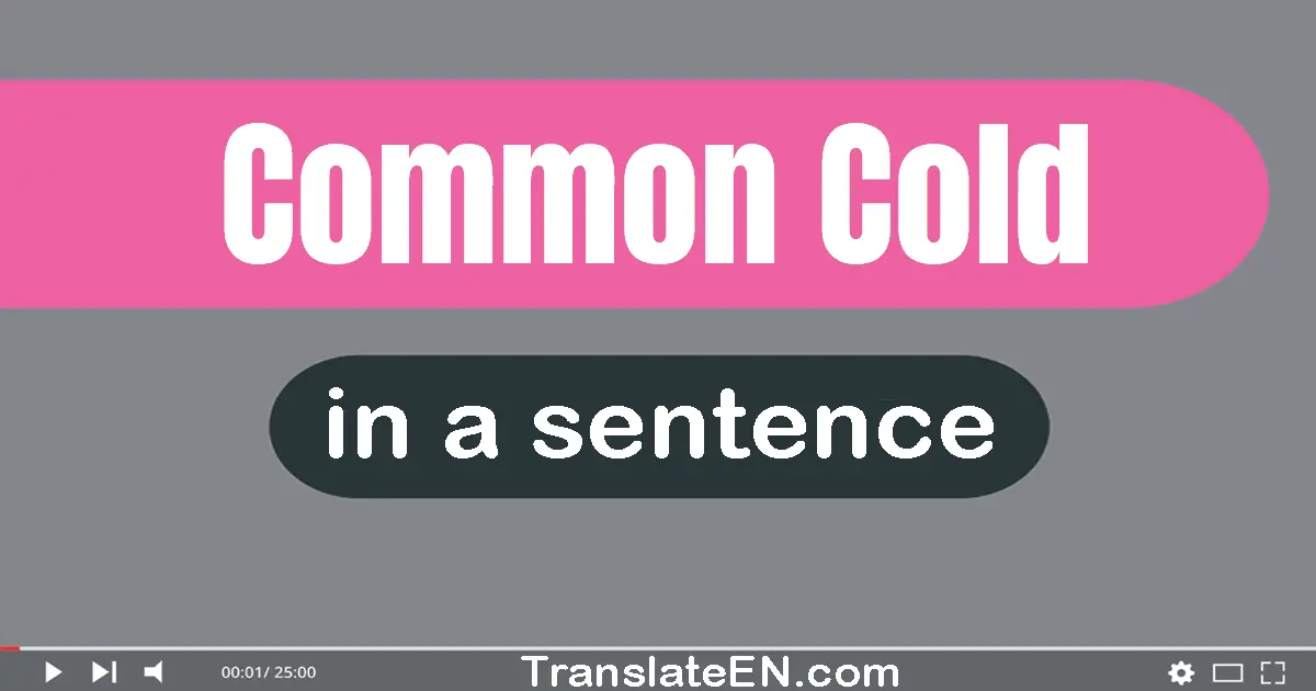 Use "common cold" in a sentence | "common cold" sentence examples