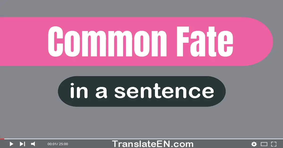 Use "common fate" in a sentence | "common fate" sentence examples