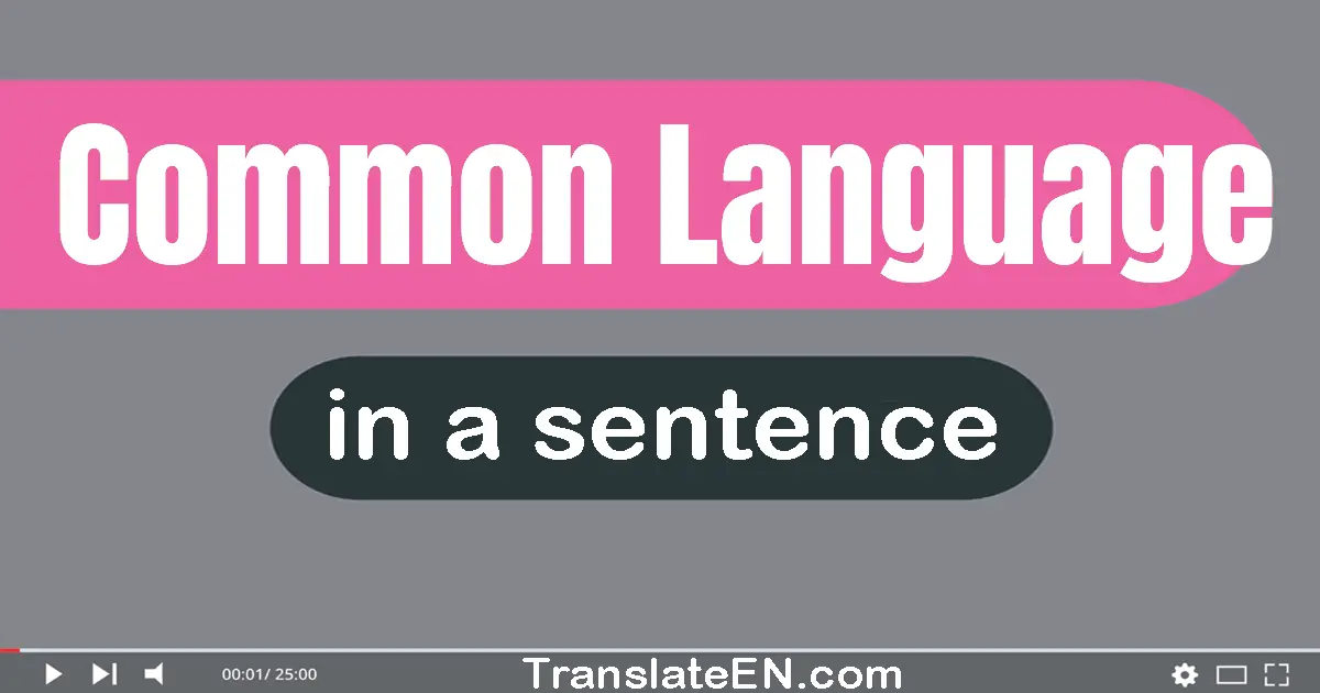 Use "common language" in a sentence | "common language" sentence examples