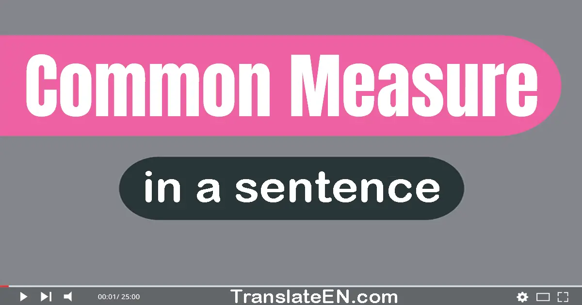 Use "common measure" in a sentence | "common measure" sentence examples