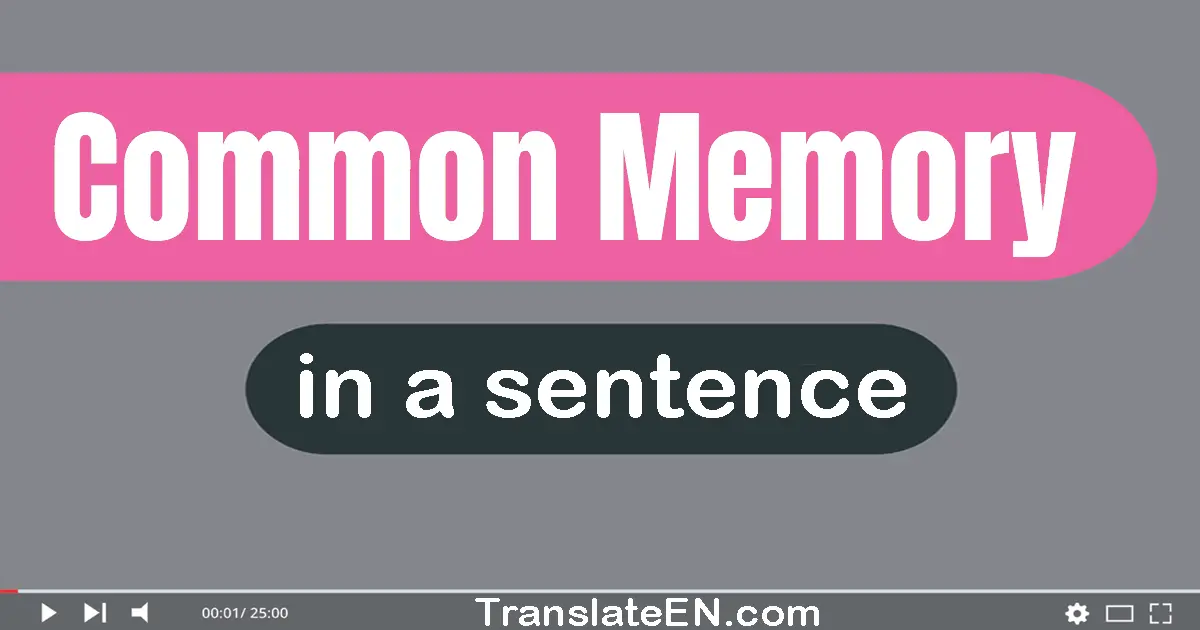 Use "common memory" in a sentence | "common memory" sentence examples