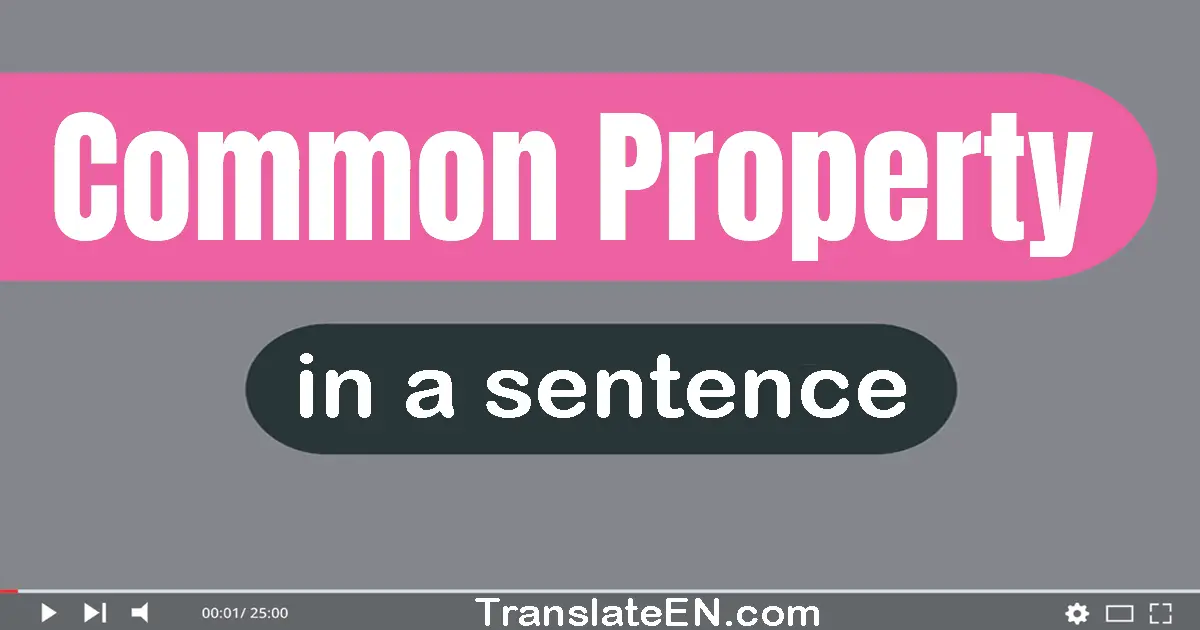 Use "common property" in a sentence | "common property" sentence examples