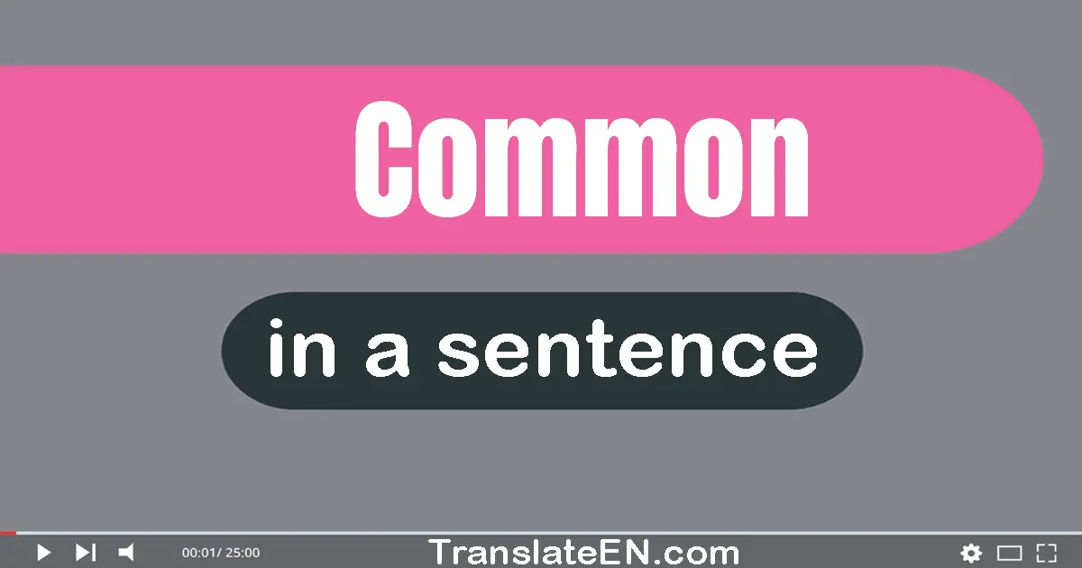 Use "common" in a sentence | "common" sentence examples