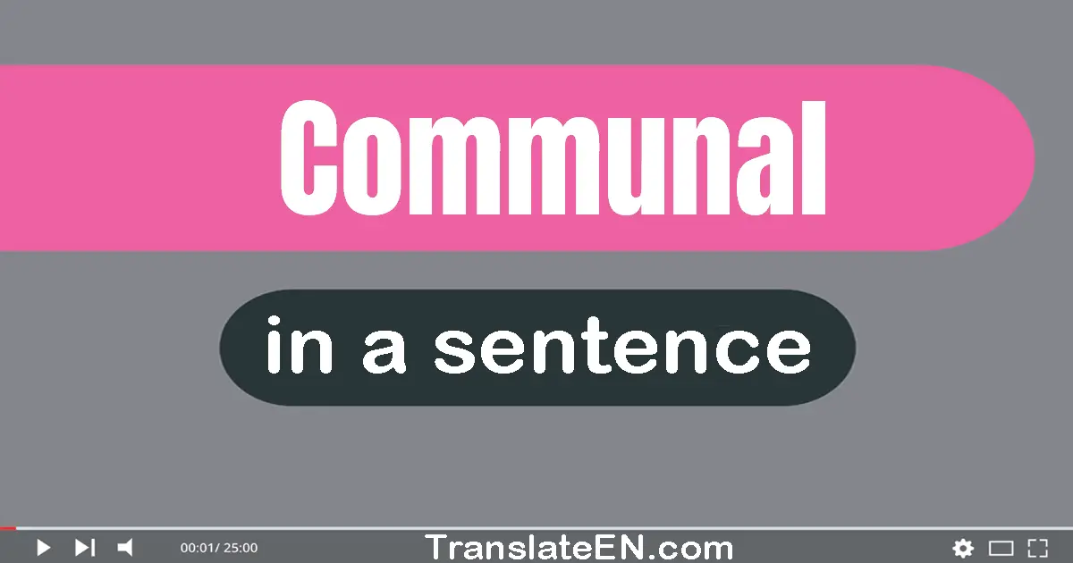 Use "communal" in a sentence | "communal" sentence examples