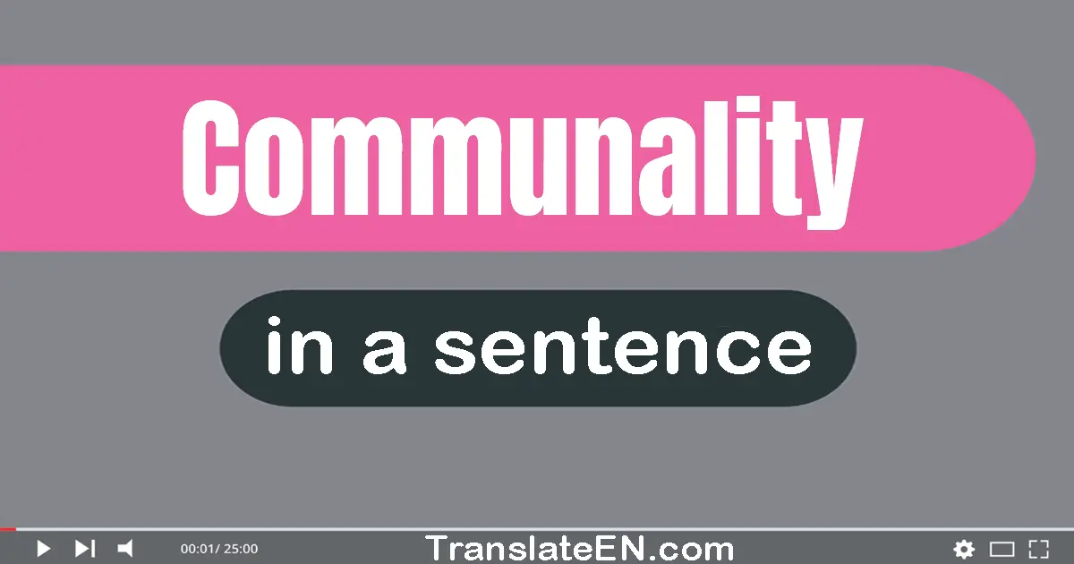 Use "communality" in a sentence | "communality" sentence examples