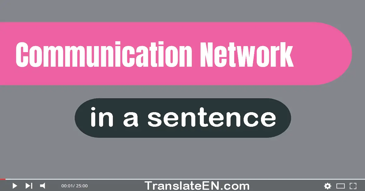 Use "communication network" in a sentence | "communication network" sentence examples