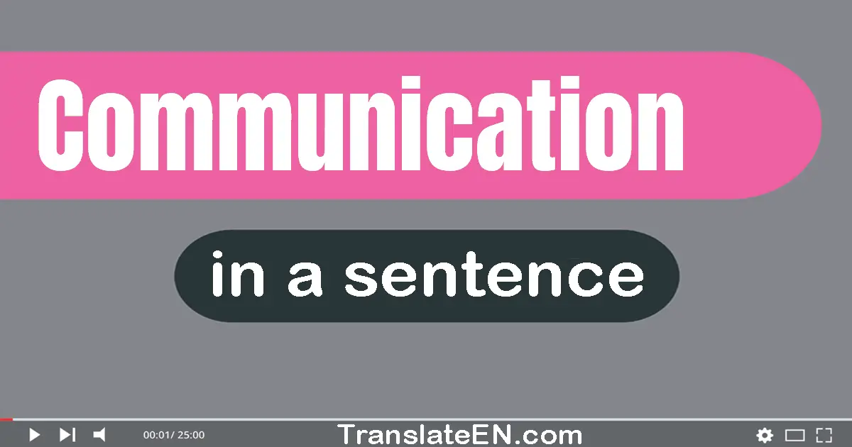 Use "communication" in a sentence | "communication" sentence examples