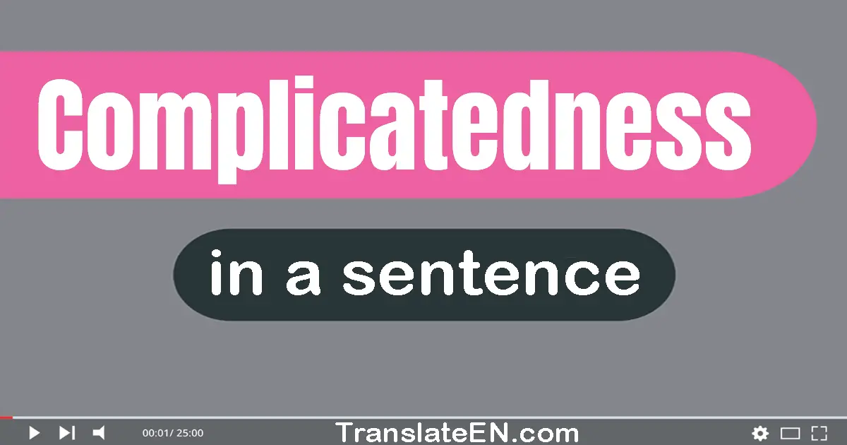 Use "complicatedness" in a sentence | "complicatedness" sentence examples