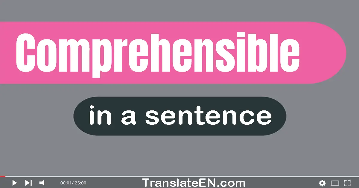 Use "comprehensible" in a sentence | "comprehensible" sentence examples