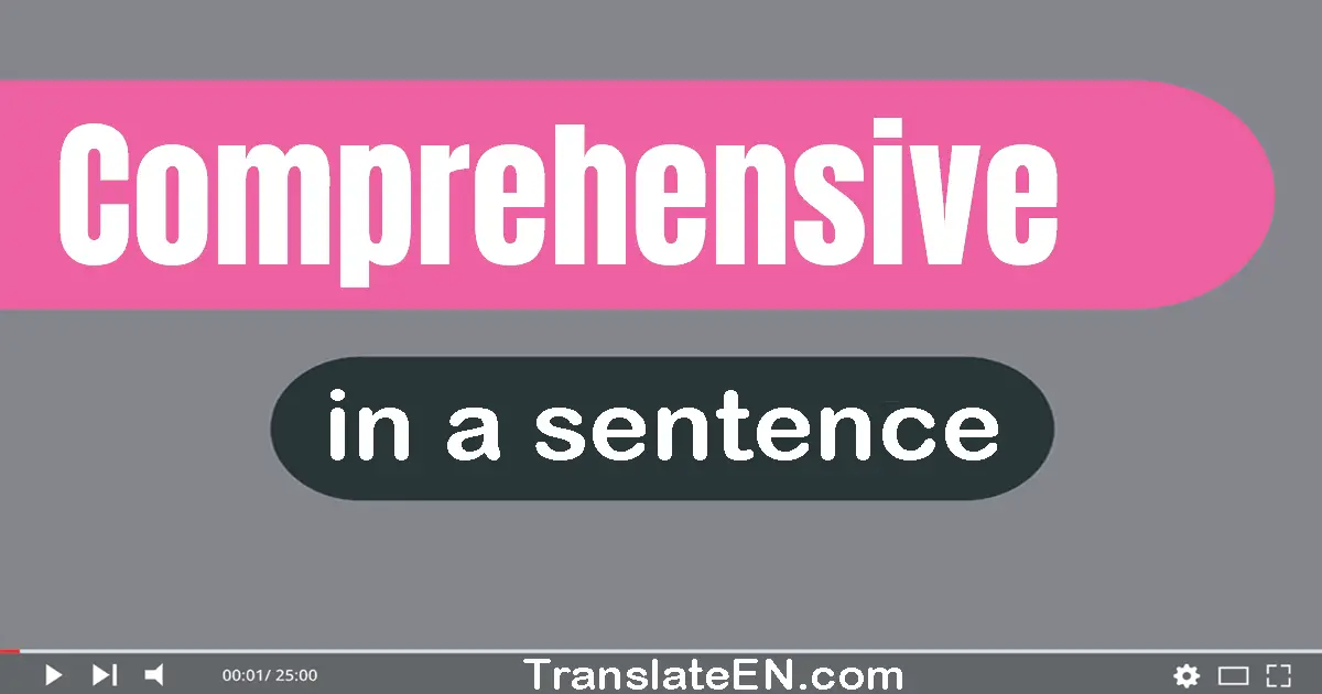 Use "comprehensive" in a sentence | "comprehensive" sentence examples