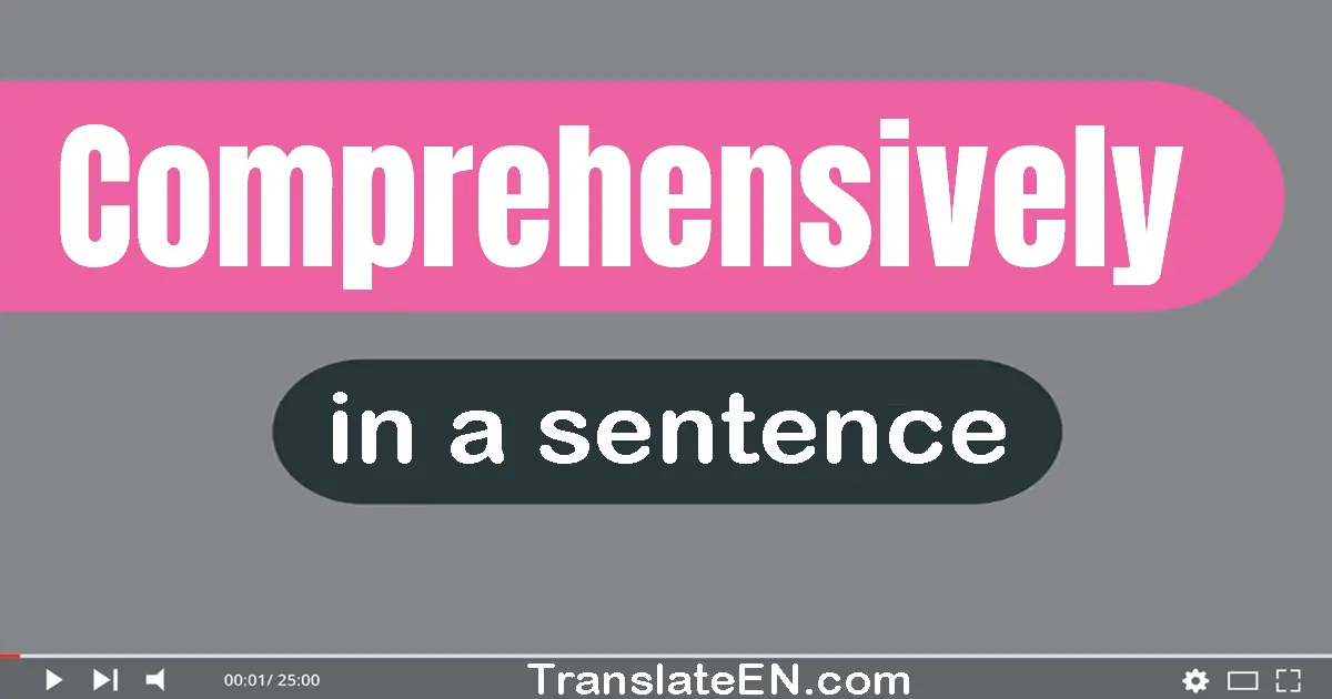 Use "comprehensively" in a sentence | "comprehensively" sentence examples