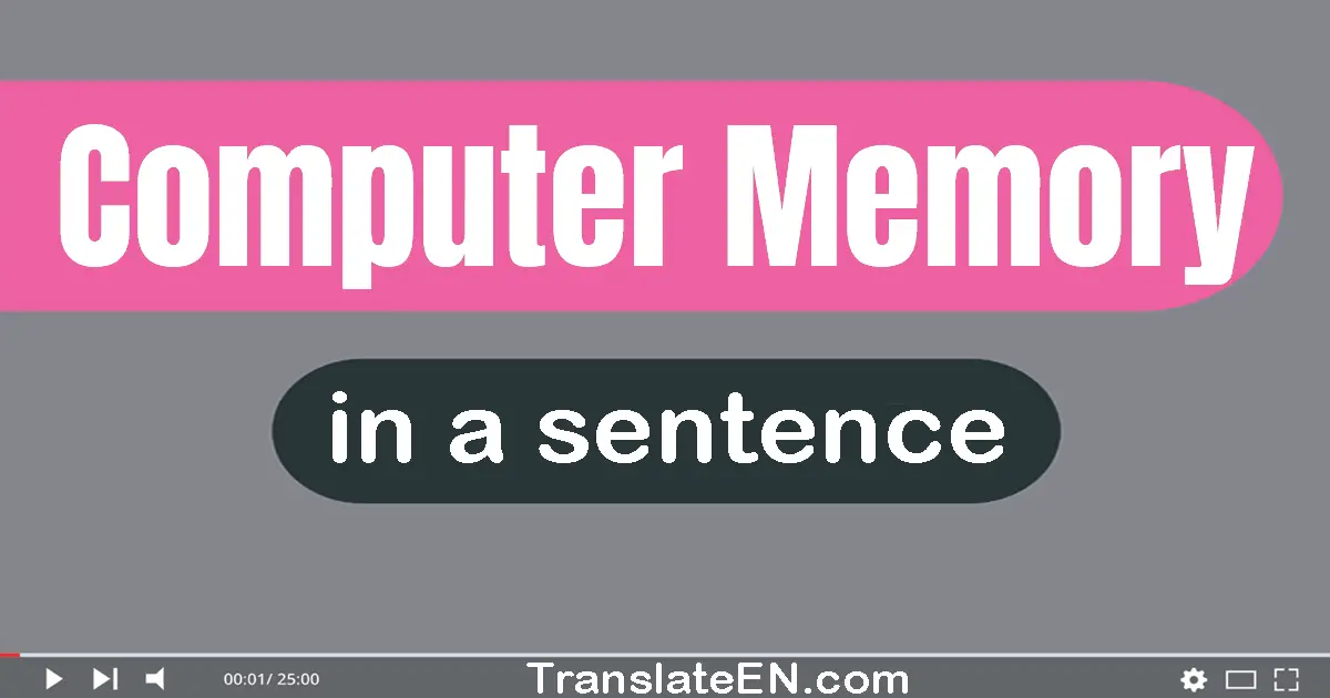Use "computer memory" in a sentence | "computer memory" sentence examples