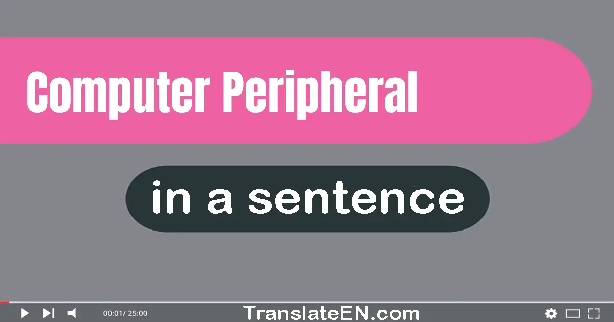 Use "computer peripheral" in a sentence | "computer peripheral" sentence examples