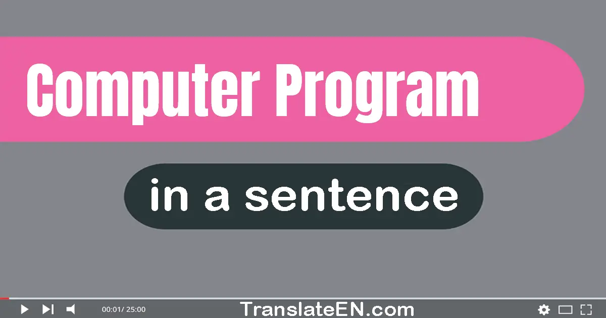 Use "computer program" in a sentence | "computer program" sentence examples