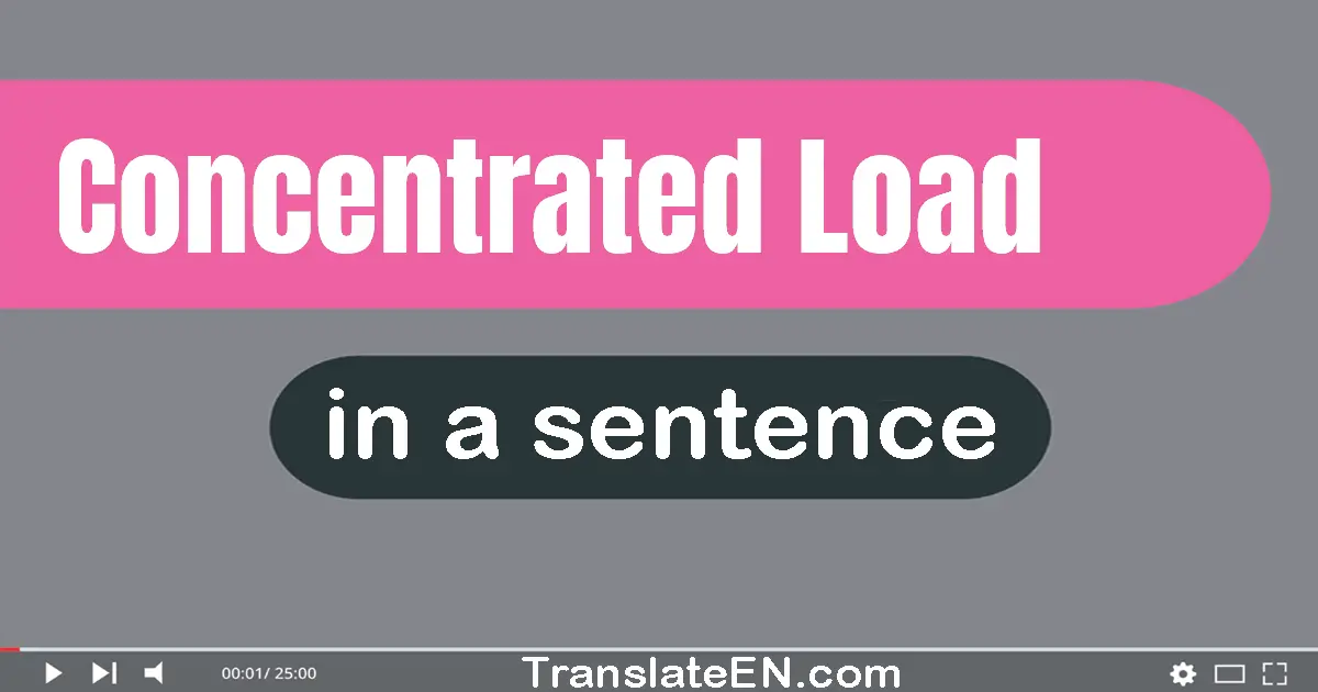 Use "concentrated load" in a sentence | "concentrated load" sentence examples