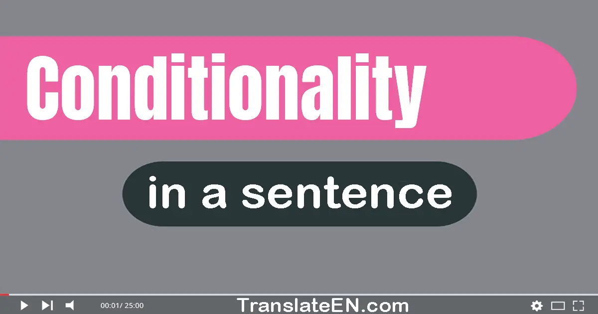 Use "conditionality" in a sentence | "conditionality" sentence examples