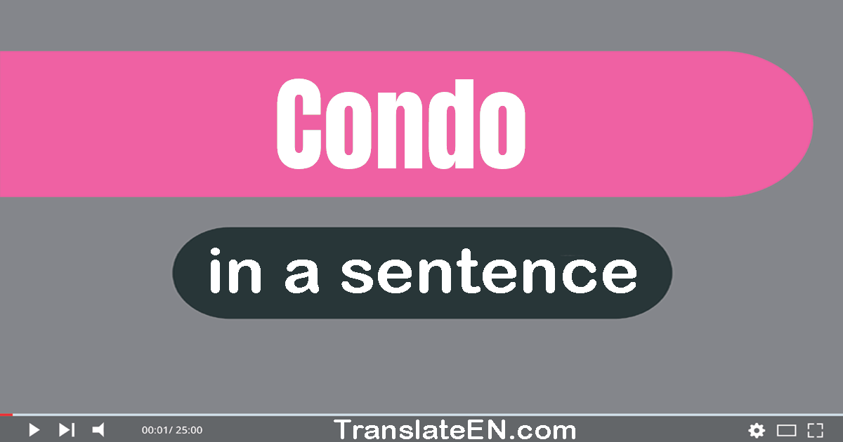 Use "condo" in a sentence | "condo" sentence examples
