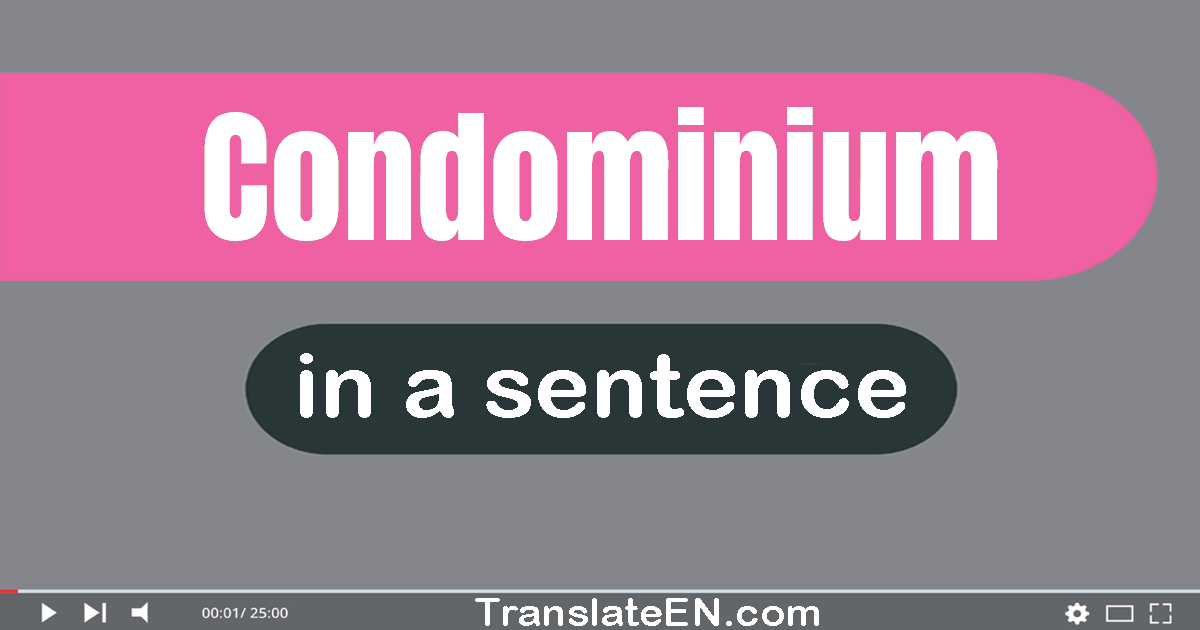 Use "condominium" in a sentence | "condominium" sentence examples