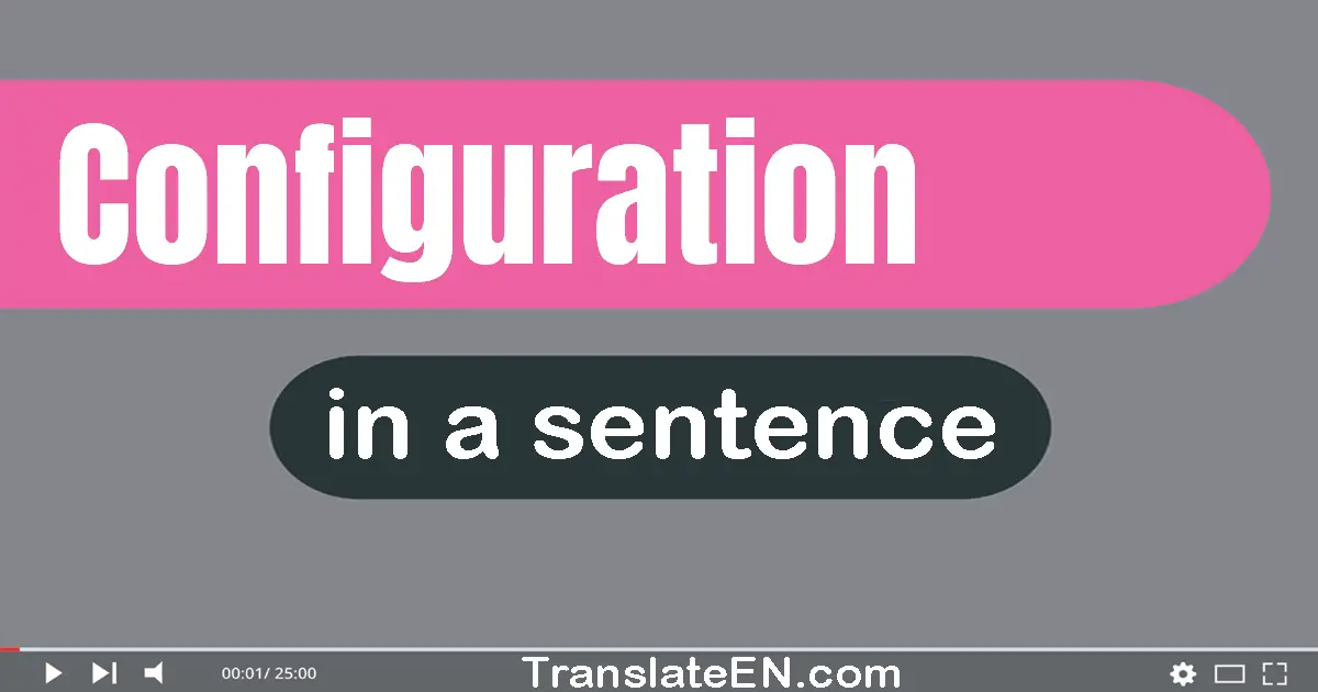 Use "configuration" in a sentence | "configuration" sentence examples