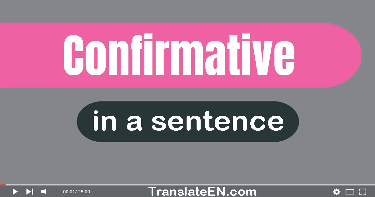 Use "confirmative" in a sentence | "confirmative" sentence examples