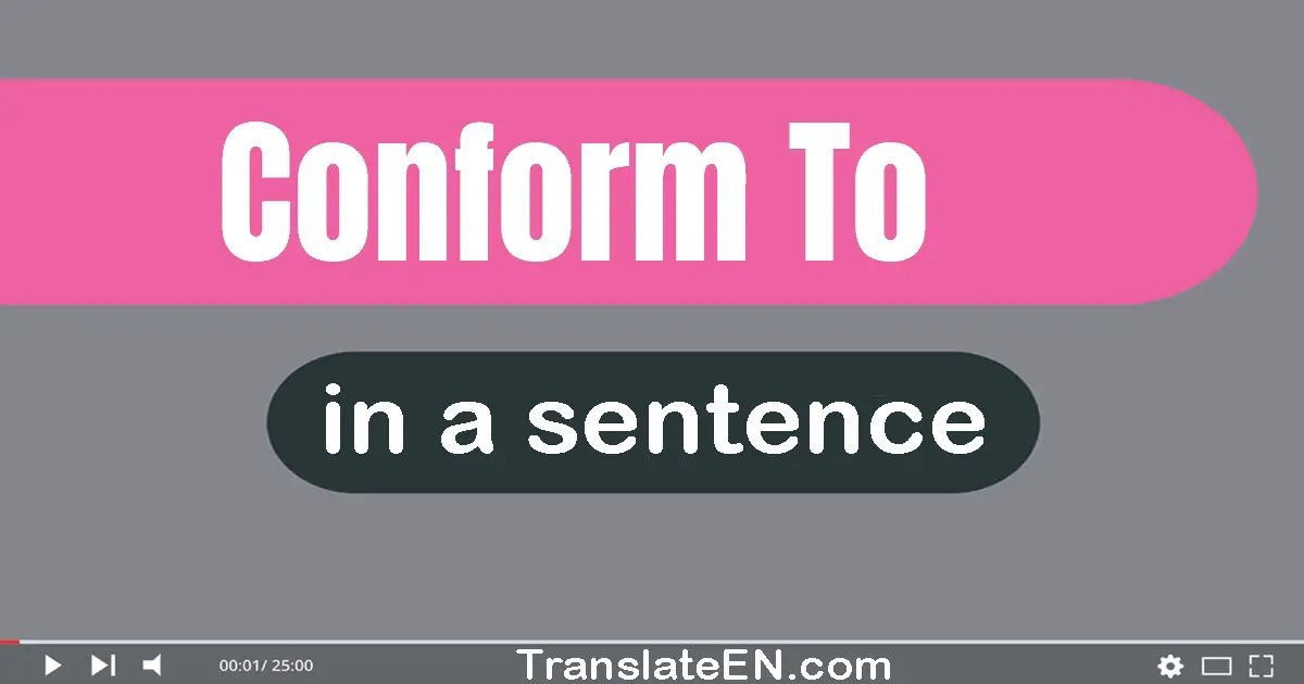 Use "conform to" in a sentence | "conform to" sentence examples