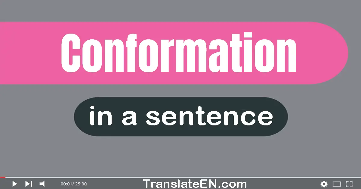 Use "conformation" in a sentence | "conformation" sentence examples