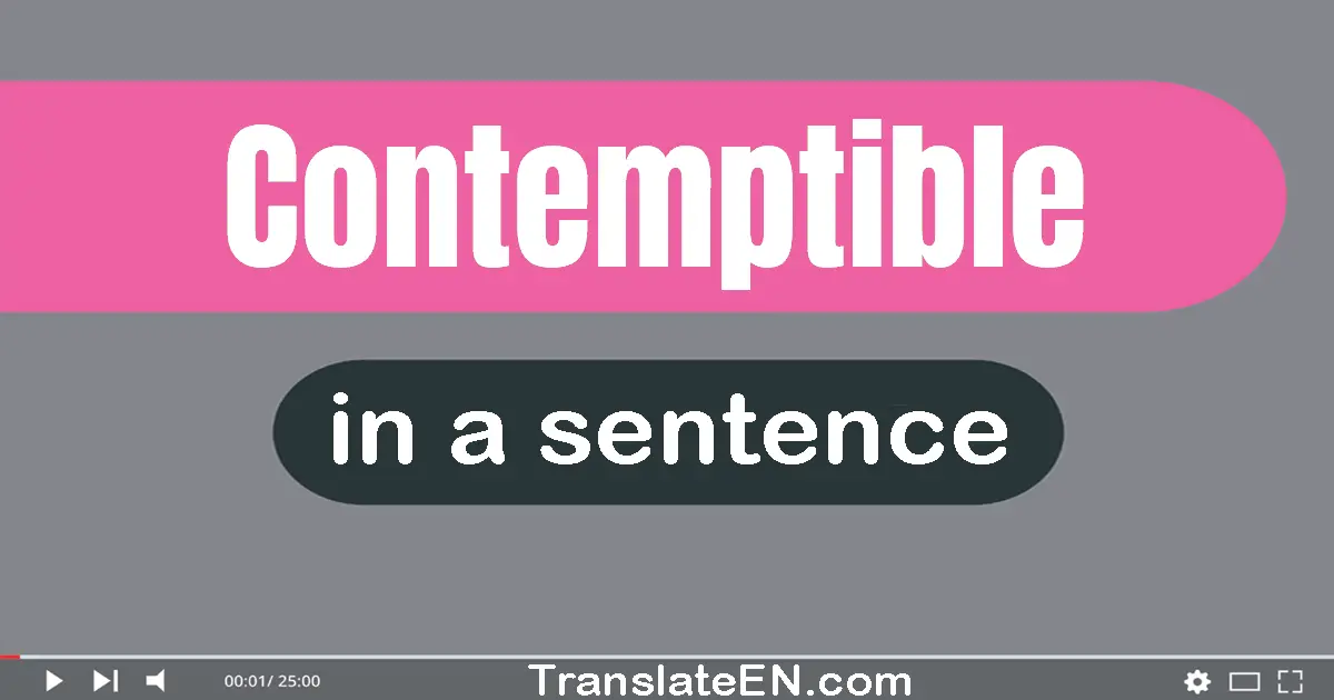Use "contemptible" in a sentence | "contemptible" sentence examples