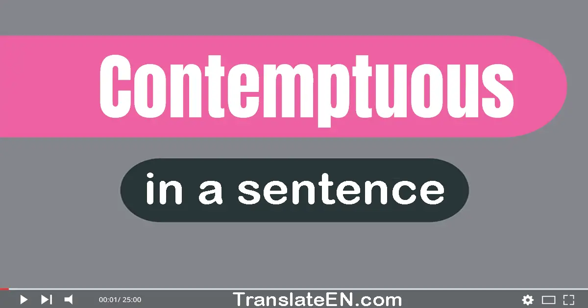 Use "contemptuous" in a sentence | "contemptuous" sentence examples