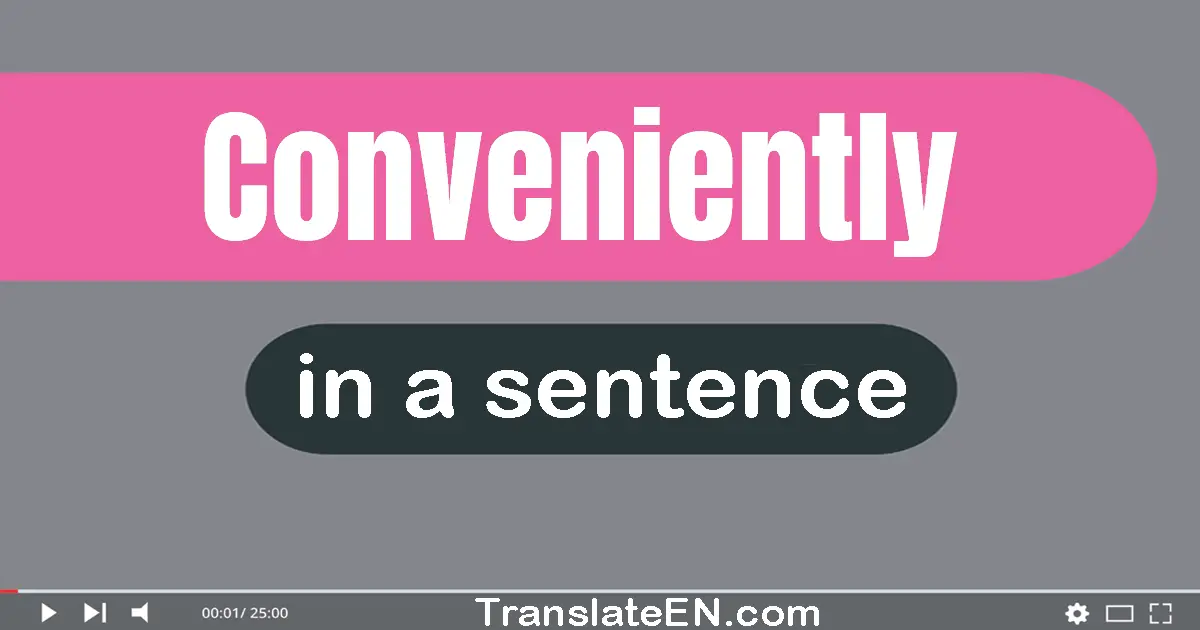 Use "conveniently" in a sentence | "conveniently" sentence examples