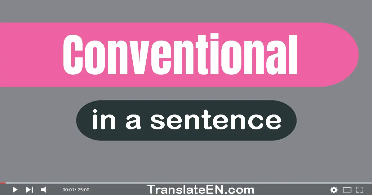 Use "conventional" in a sentence | "conventional" sentence examples