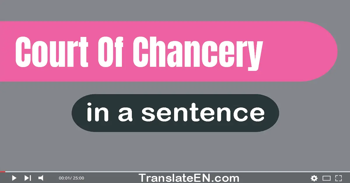 Use "court of chancery" in a sentence | "court of chancery" sentence examples